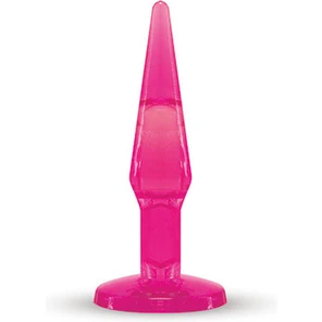  Розовая анальная втулка среднего размера JAMMY JELLY ANAL MEDIUM PLUG PINK 14 см 