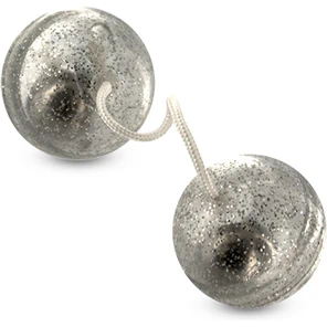  Вагинальные шарики с блёстками SILVER MAGIC BALLS 