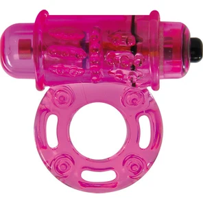  Розовое эрекционное виброкольцо VIBRATING COCK RING STAY TUNED 