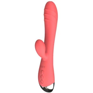  Коралловый вибратор-кролик Eridan 21 см 