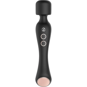  Черный вибромассажер с подогревом Cupa Warming Wand 22,6 см 