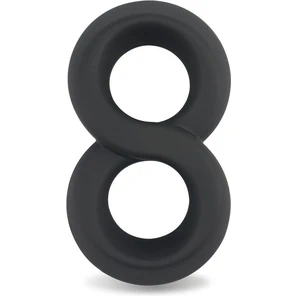  Черное двойное эрекционное кольцо Ultra Soft Platinum Cure Silicone Cockring 