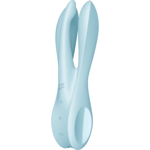  Голубой вибратор Threesome 1 с пальчиками 