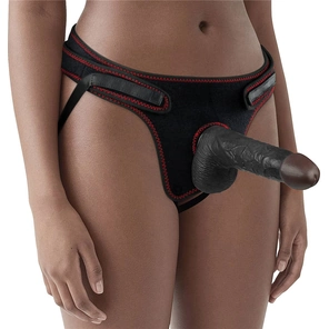  Женский темнокожий страпон Easy Strapon Set 7 Inch 18 см 