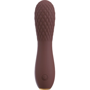  Коричневый вибратор Hazel 02 с рельефной головкой 14 см 