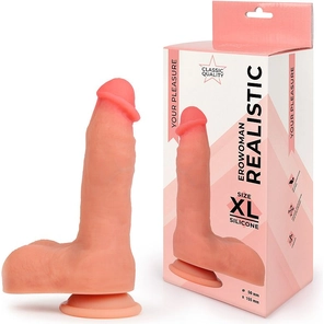  Телесный фаллоимитатор на присоске Erowoman Realistic 