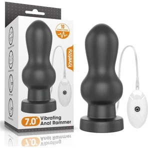  Черная анальная вибровтулка 7 King Sized Vibrating Anal Rammer 18 см 
