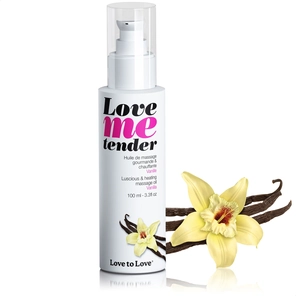  Съедобное согревающее массажное масло Love Me Tender Vanilla с ароматом ванили 100 мл 
