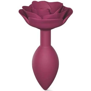  Сливовая анальная пробка с ограничителем-розой Open Rose Size M Butt Plug 