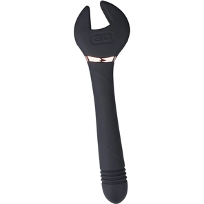  Черный двусторонний вибратор Key Control Massager Wand в форме гаечного ключа 