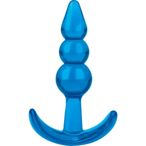  Голубой анальный плаг Beginners Beaded Plug 9,5 см 