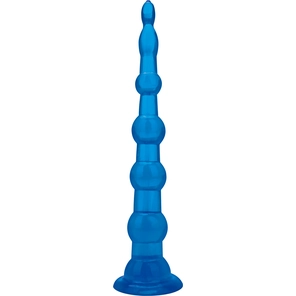  Голубая анальная елочка на присоскеAnal Beads With Suction Base 21,6 см 