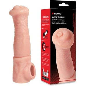  Телесная фантазийная насадка на член Cock Sleeve Size L 