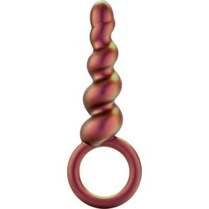  Коричневый анальный стимулятор Spiral Loop Copper Anal Plug 13,3 см 