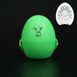  Рельефный мастурбатор EGG в зеленом футляре 