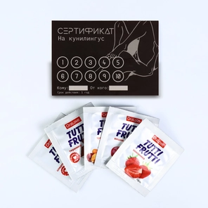  Набор «На кунилингус»: сертификат и 5 саше оральных лубрикантов 