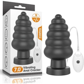  Черная анальная вибровтулка 7 King Sized Vibrating Anal Cracker 18 см 