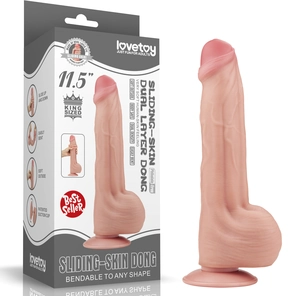  Телесный фаллоимитатор 11.5 King Sized Sliding Skin Dual Layer Dong 29 см 