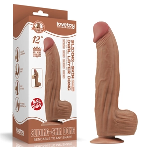  Коричневый фаллоимитатор 12 King Sized Sliding Skin Dual Layer Dong 31 см 