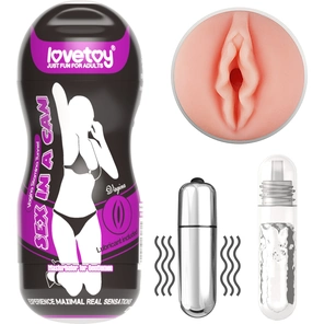  Мастурбатор-вагина Sex In A Can Vagina Stamina Tunnel Vibrating с вибрацией 