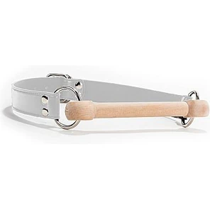  Белый кляп Wooden Bridle с деревянным трензелем 