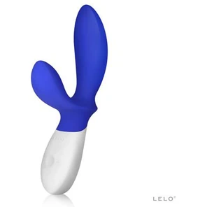  Синий вибромассажёр простаты Loki Wave Federal Blue с отростком для стимуляции промежности 19,6 см 