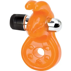  Оранжевое эрекционное кольцо с вибрацией и стимулятором клитора Sex Please! Wiggily Vibrating Cock Ring 