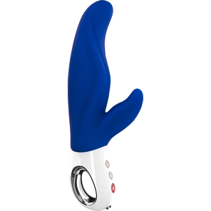  Синий вибратор с клиторальным отростком Lady Bi 22,1 см 