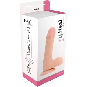  Телесный фаллоимитатор с мошонкой DILDO REAL RAPTURE 23 см 
