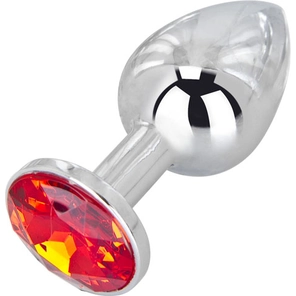  Мини-плаг из стали с красным кристаллом Red Flame 6,5 см 