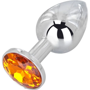  Мини-плаг из стали с оранжевым кристаллом Juicy Orange 6,5 см 