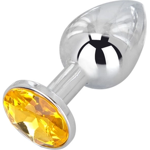  Мини-плаг из стали с желтым кристаллом Sweet Lemon 6,5 см 