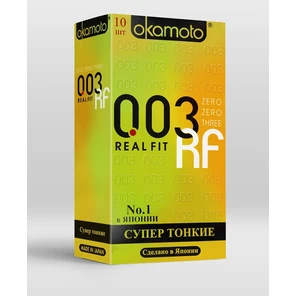  Сверхтонкие плотно облегающие презервативы Okamoto 003 Real Fit 10 шт 