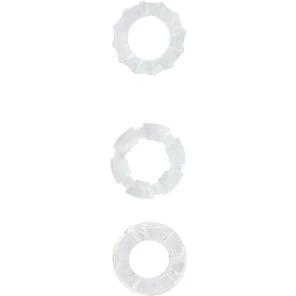  Набор из 3 прозрачных эрекционных колец MENZSTUFF STRETCHY COCK RINGS 