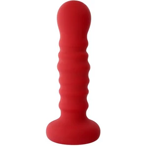  Красная рельефная пробка MENZSTUFF RIBBED PROBE 21 см 