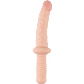  Телесный фаллоимитатор с ручкой BIGSTUFF DONG WITH HANDLE 32 см 