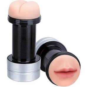  Двусторонний мастурбатор REALSTUFF 2 IN 1 HUMMER MOUTH ANUS ротик и попка 