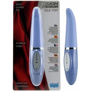  Фиолетовый вибромассажёр Touch Sensor Silk Tip 20 см 