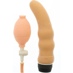  Телесный вибромассажёр с функцией расширения INFLATE A VIBE CURVE 19 см 