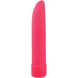  Классический розовый вибратор со скошенным кончиком BASICX MULTISPEED VIBRATOR 13 см 