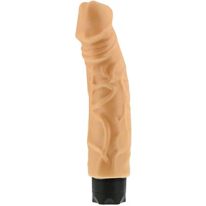  Телесный вибратор-реалистик с богатым рельефом поверхности PEARL SHINE 9 VIBRATOR 22,8 см 