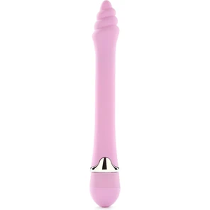  Тонкий розовый вибратор THE CARRIE B. TWISTER 17,5 см 