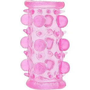  Эластичная розовая насадка с шипами и шишечками JELLY JOY LUST CLUSTER PINK 