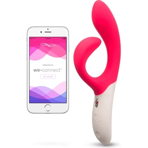  Розовый вибромассажёр с клиторальным отростком We Vibe Nova Pink 21,5 см 