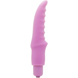  Розовый вибратор Scallop Bullet Pink с рёбрышками 14 см 