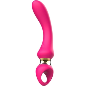  Розовый изогнутый вибромассажер Moon Vibrator 21,1 см 