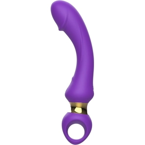  Фиолетовый изогнутый вибромассажер Moon Vibrator 21,1 см 