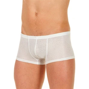  Мужские трусы-хипсы из ткани с текстурой змеиной чешуи Snake White Boxer 