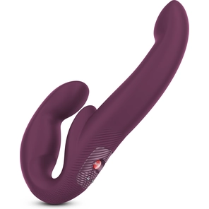  Сливовый безремневой страпон Share Vibe Pro 