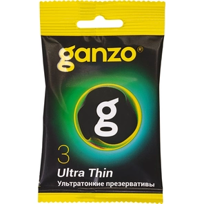  Ультратонкие презервативы Ganzo Ultra thin в мягкой упаковке 3 шт 